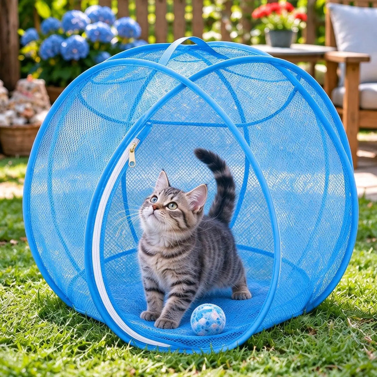 The Meowdow Pod – Pop-Up Mesh Cat Playpen