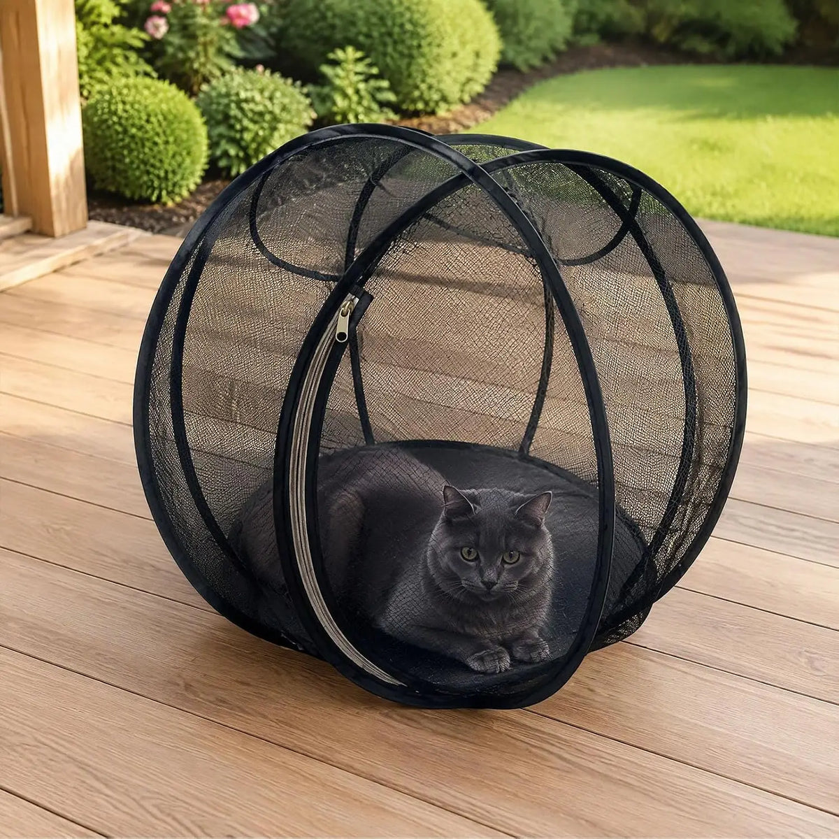 The Meowdow Pod – Pop-Up Mesh Cat Playpen